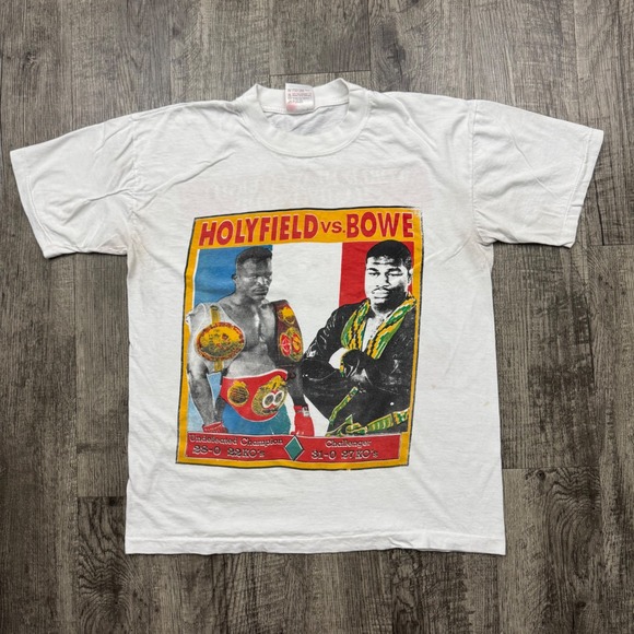 California Solar-T Other - Vintage 1992 Holyfield vs Bowe Boxing T-Shirt Tee Single Stitch 90s
